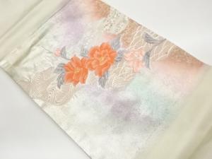 引箔流水に花葉模様織出し名古屋帯